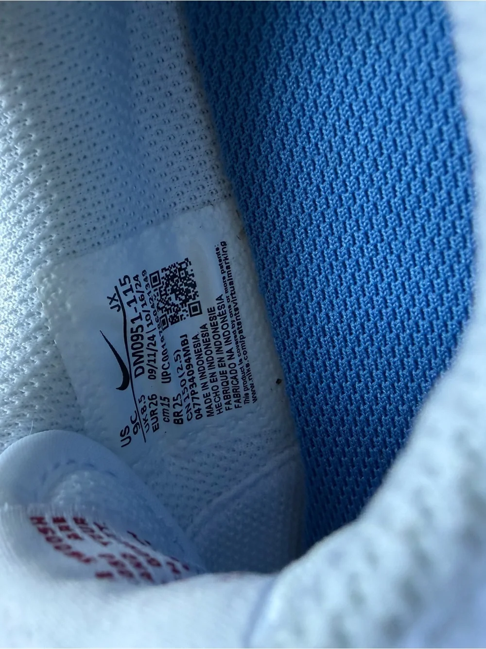 Nike Kids White Sneakers with Red Swoosh